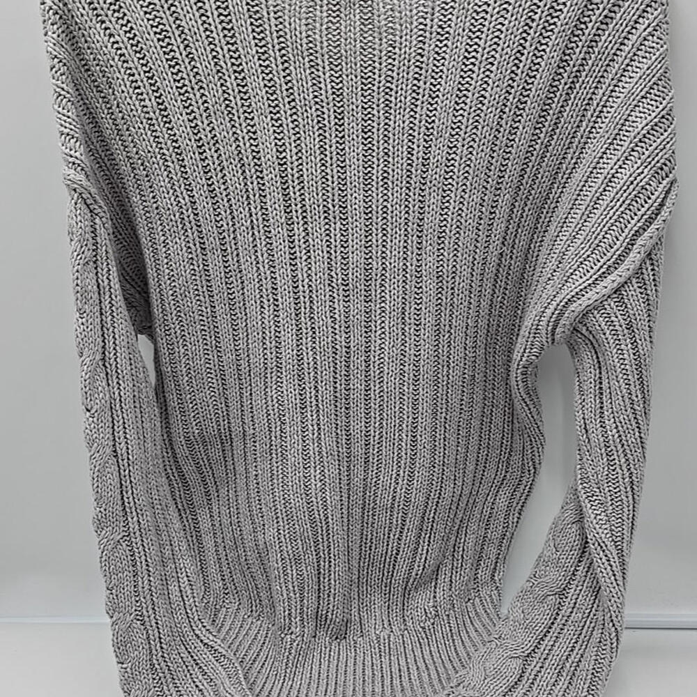 NWT AEROPOSTALE Chunky V-Neck Textured Cardigan SWEATER Y2K Grey S‎ - Picture 7 of 14